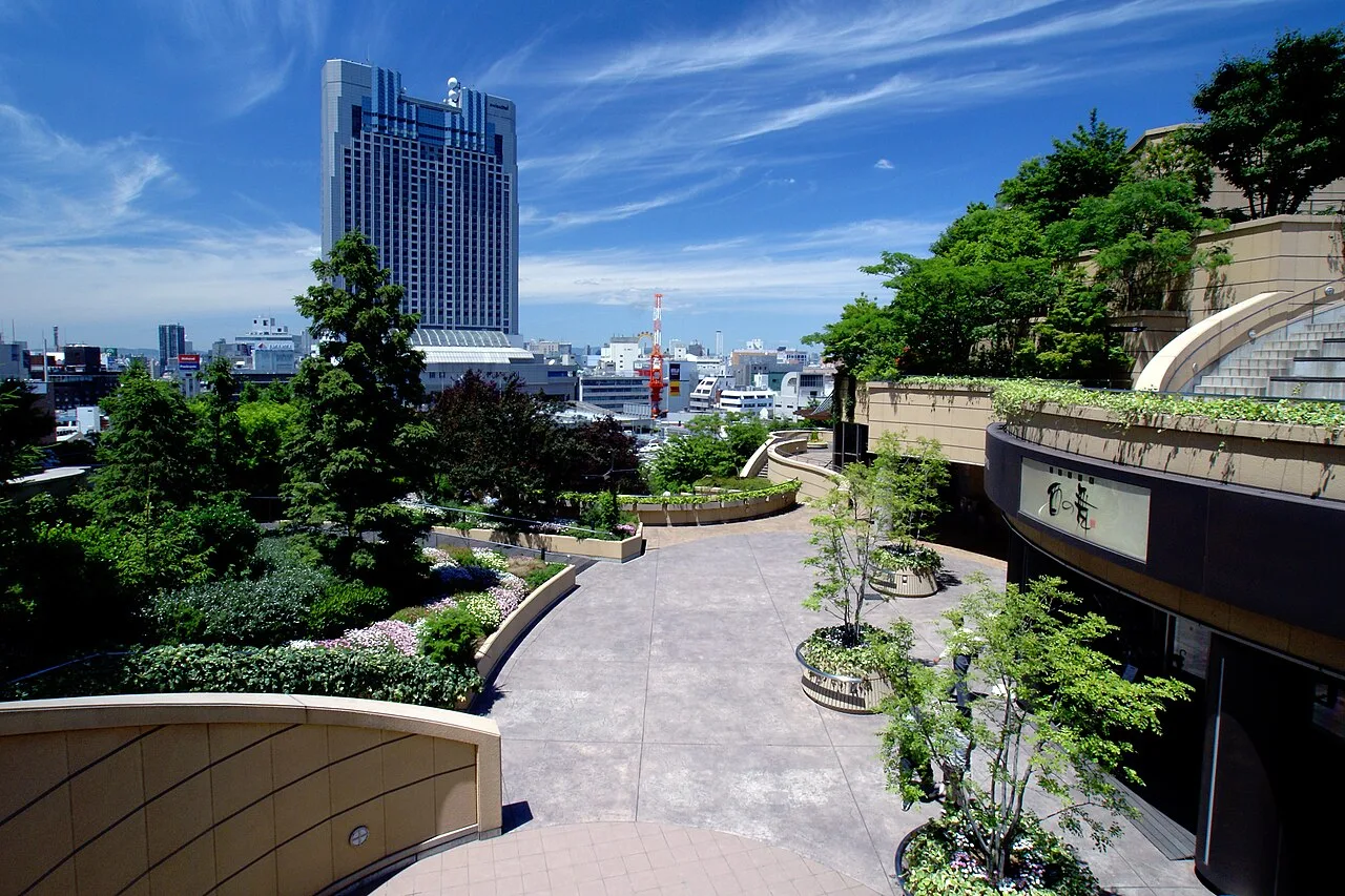 The terraced gardens of Namba Parks shopping centre in Osaka