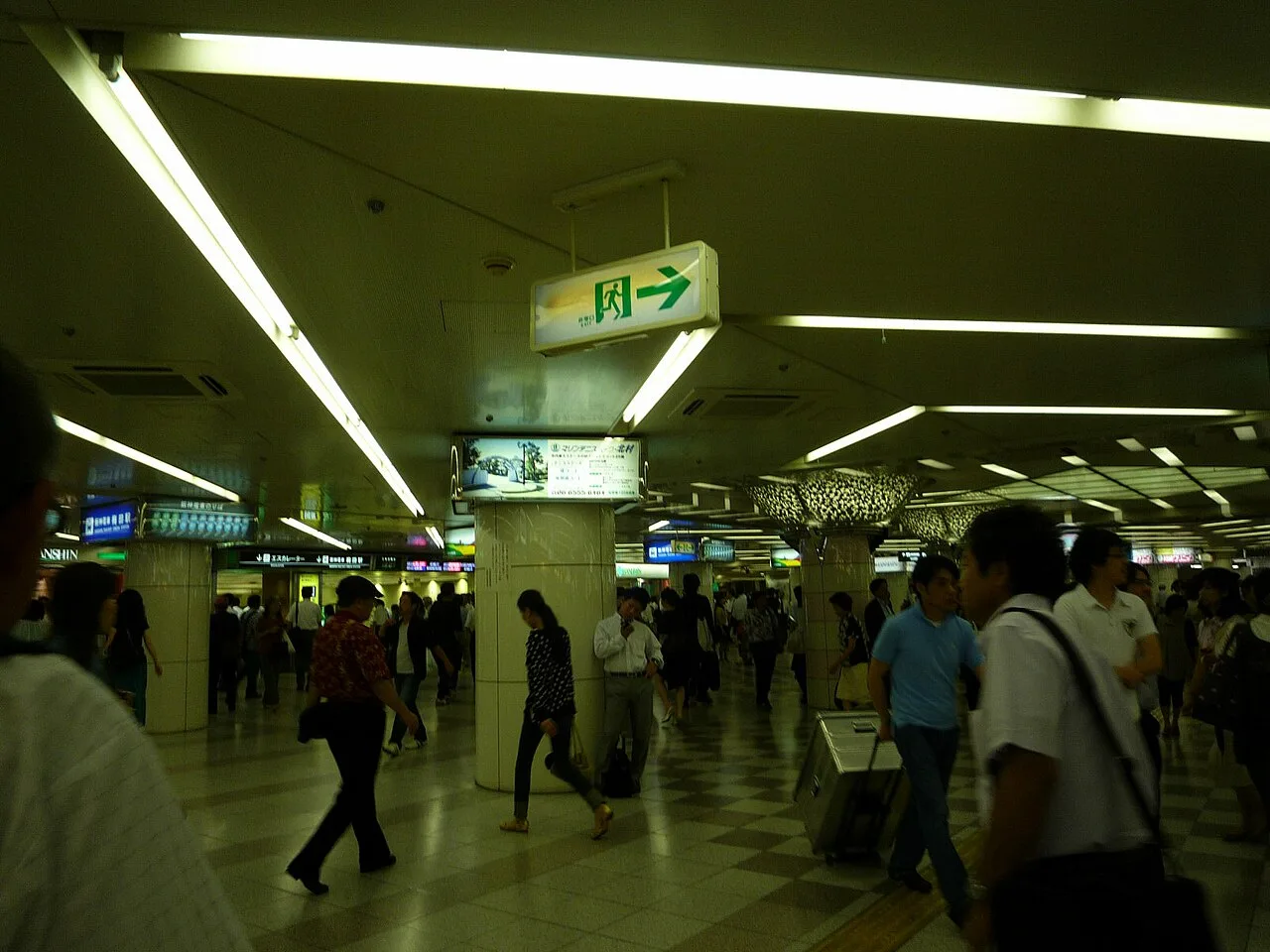 Shops and restaurants in the underground passages of Umeda